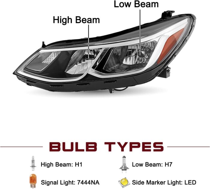 bulb info for headlight for chevrolet cruze 2016 2017 2018