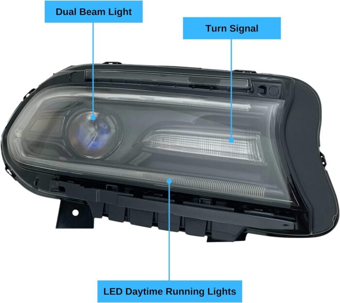 Headlight Assembly For 2015-2023 Dodge Charger Passenger