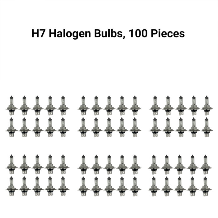(100 Pieces) H7 55W Halogen Headlight Bulbs