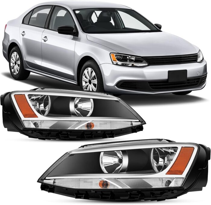 pair of headlight for volkswagen jetta 2012-2018